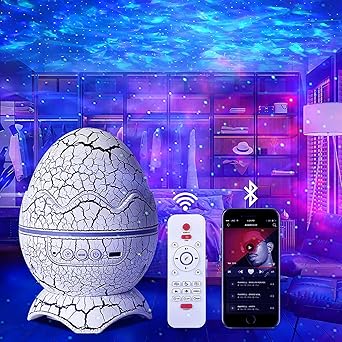 Dinosaur Egg Galaxy Star Projector Starry Light with Wireless Music Player