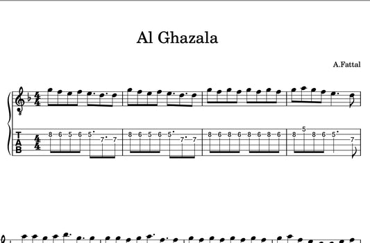 Karim Mahmoud Abdel Aziz - El Ghazala ray'a - Guitar music sheet with Tabs