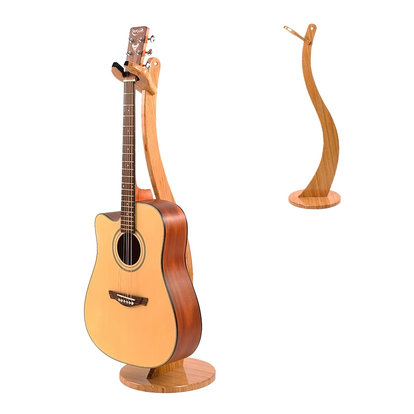 Wooden guitar floor stand